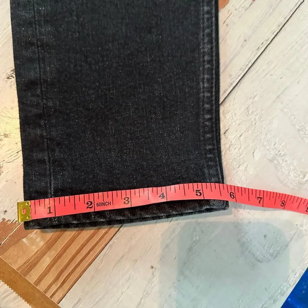 RE/DONE 90s High Rise Ankle Crop Size 28 Onyx Fade Button Fly Stretch